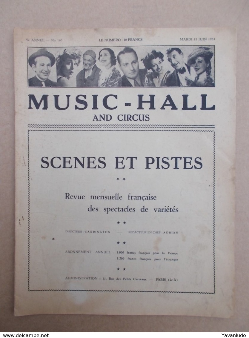CIRQUE  -  MUSIC - HALL - AND  CIRCUS  1954  N° 160 - Revues Anciennes - Avant 1900