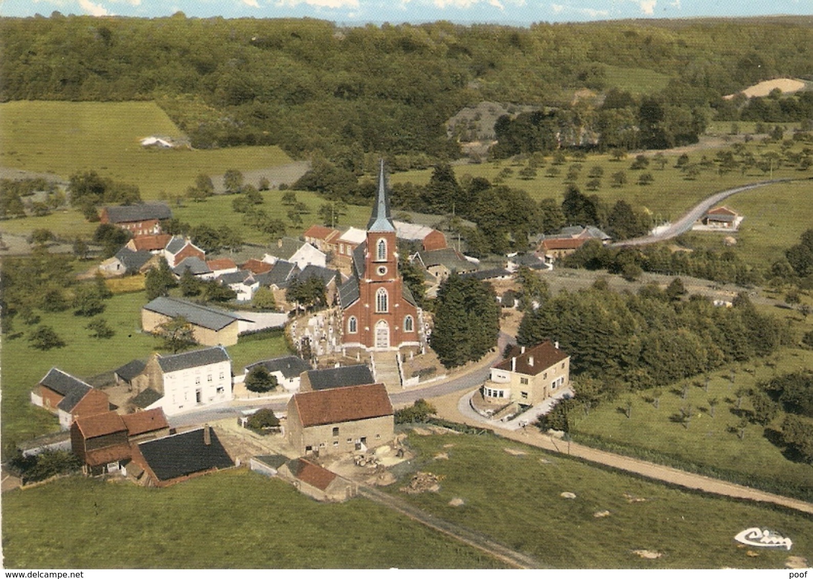 Teuven : Luchtopname / Centrum  Met Kerk - Fourons - Vören