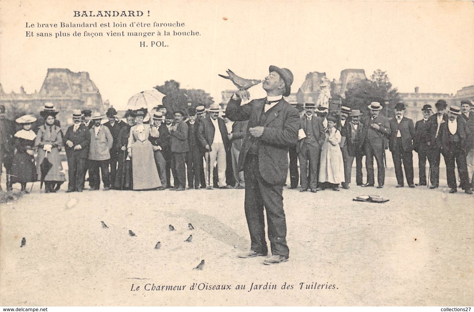 PARIS-75001-JARDIN DES TUILERIES, LE CHARMEUR D'OISEAUX AUX TUILERIES - Paris (01)