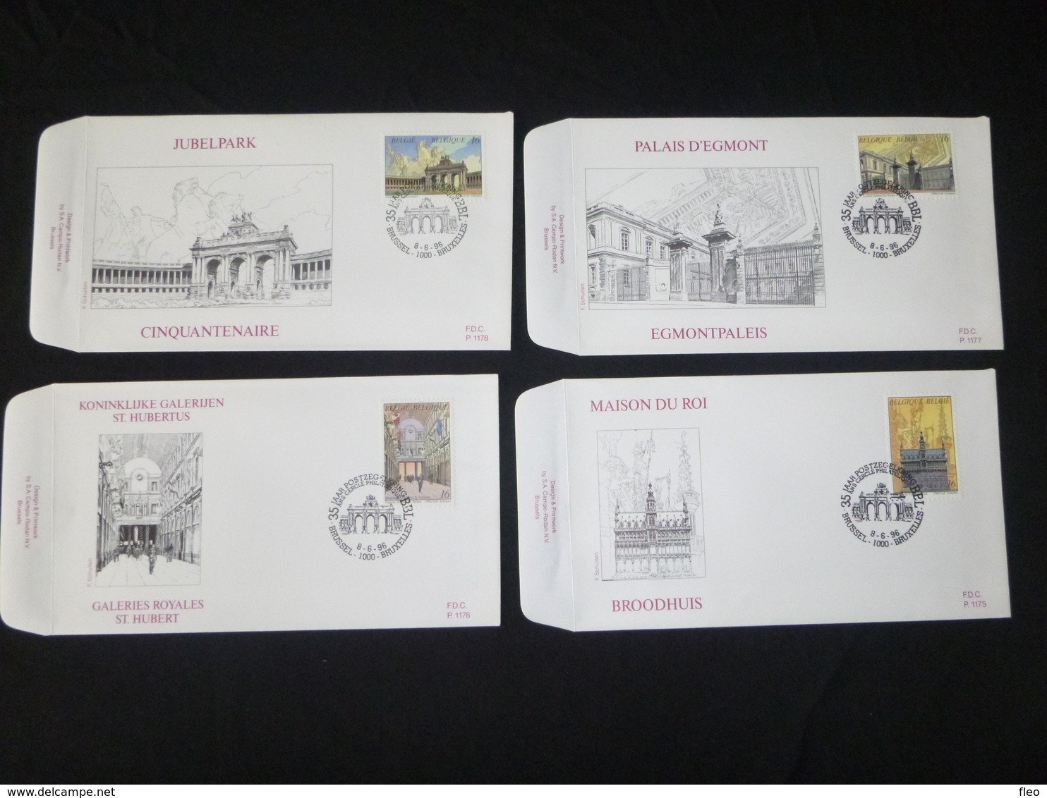 BELG.1996 2642 2643 2644 & 2645  FDC's (Bruxs) : " Bruxelles, Coeur De L'Europe /Brussel, Hart Van Europa " - 1991-2000