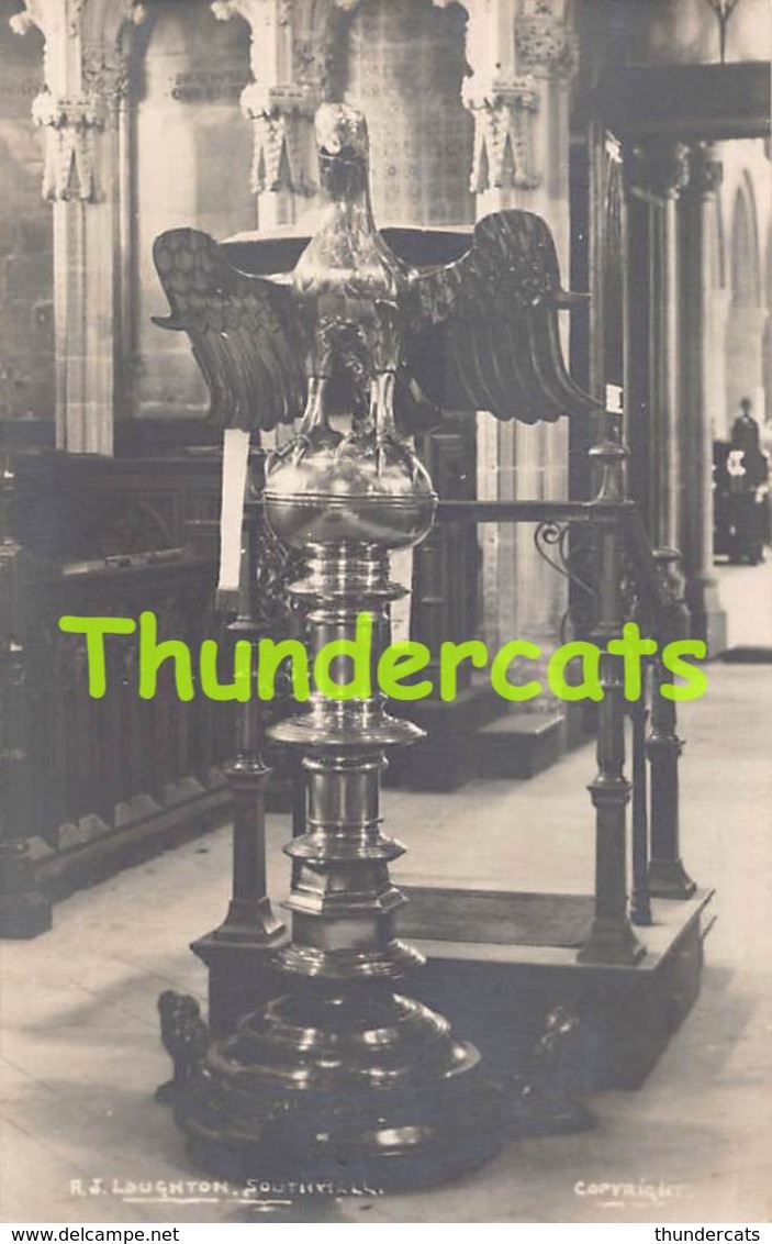 CPA PHOTO FOTO RPPC ALFRED LOUGHTON SOUTHWELL INTERIOR MINSTER EAGLE - Other & Unclassified