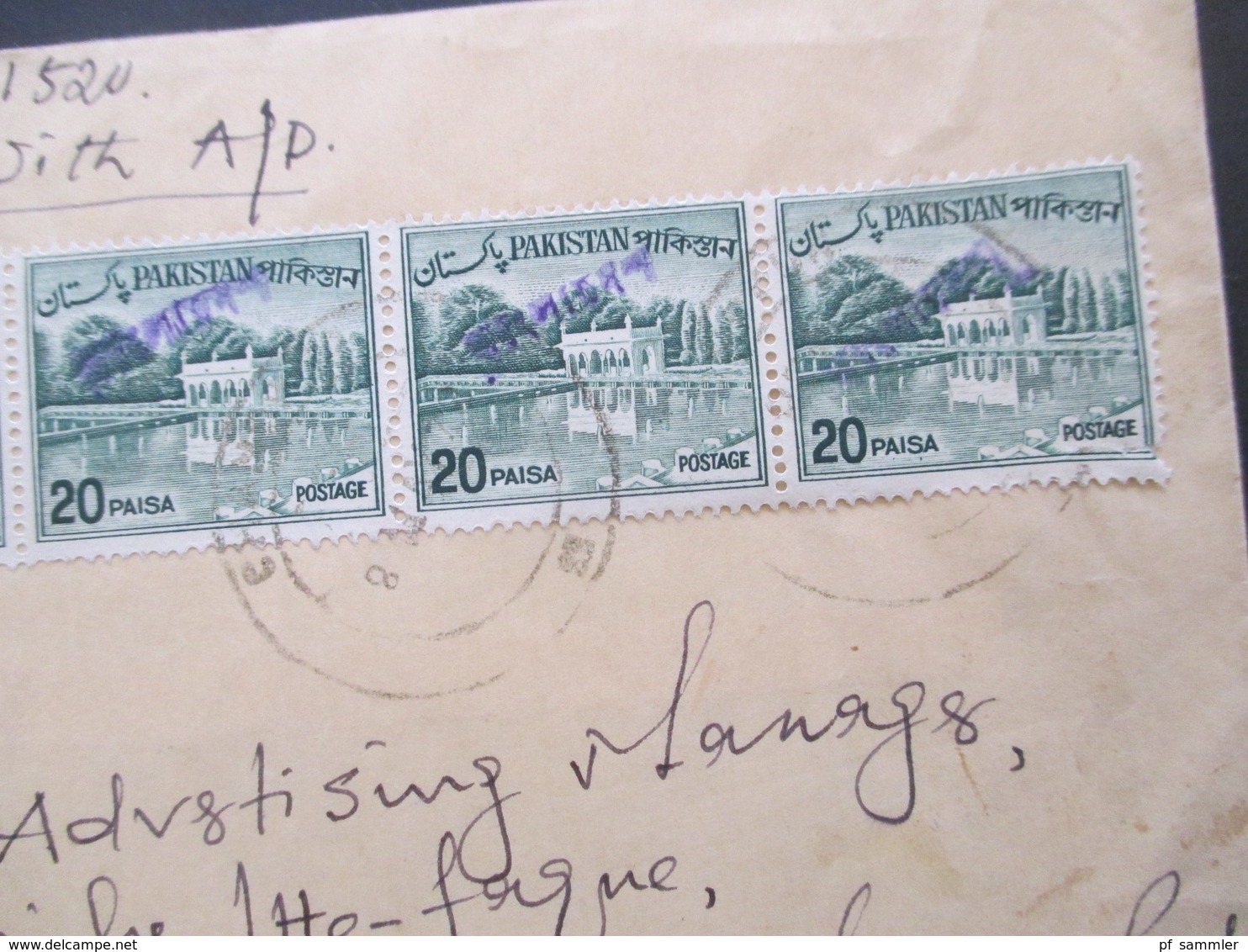 Afghanistan Registered Letter Nach Dacca Marken Mit Violettem Aufdruck Und Stempel L1 Chandpur 1970er Jahre - Afghanistan