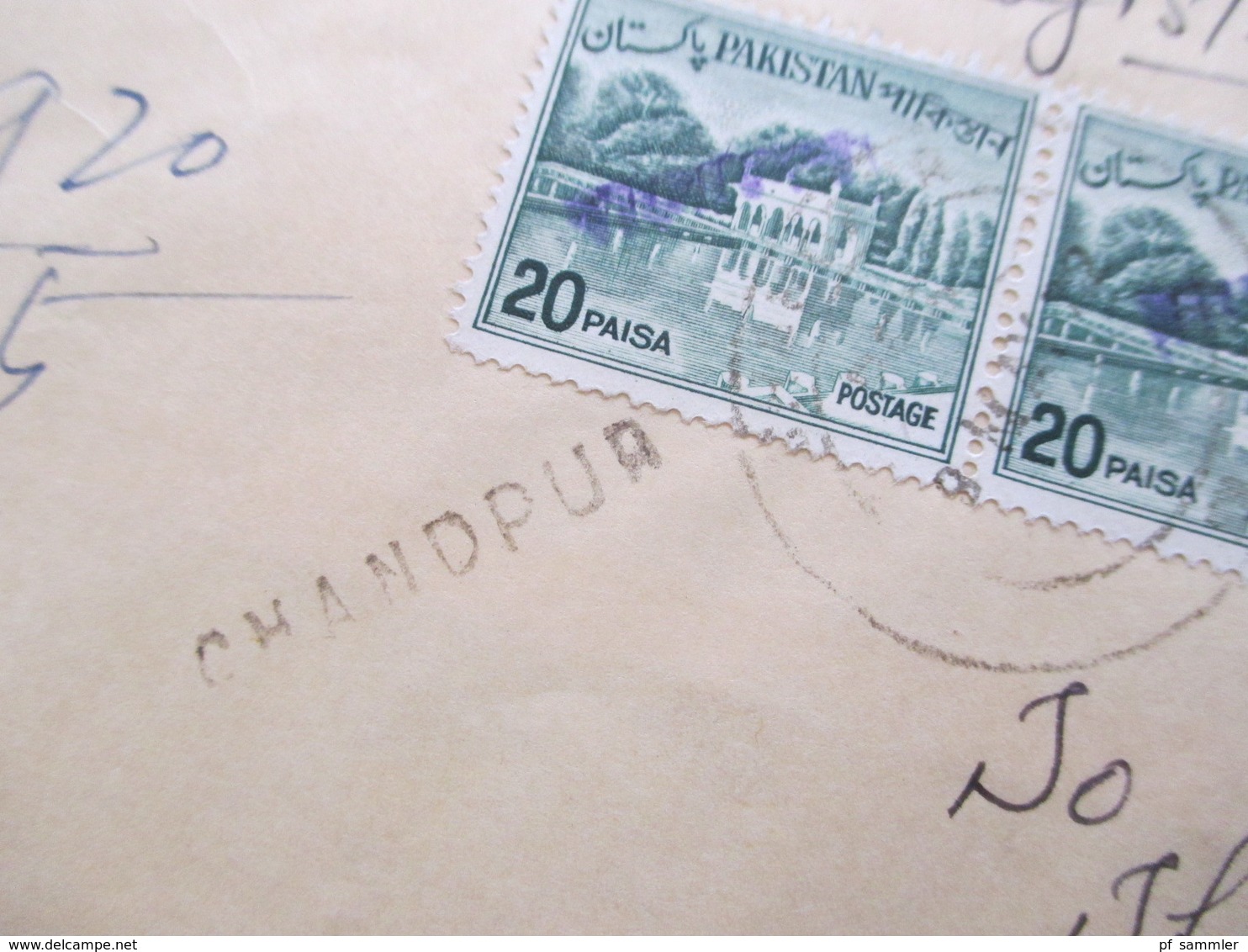 Afghanistan Registered Letter Nach Dacca Marken Mit Violettem Aufdruck Und Stempel L1 Chandpur 1970er Jahre - Afganistán