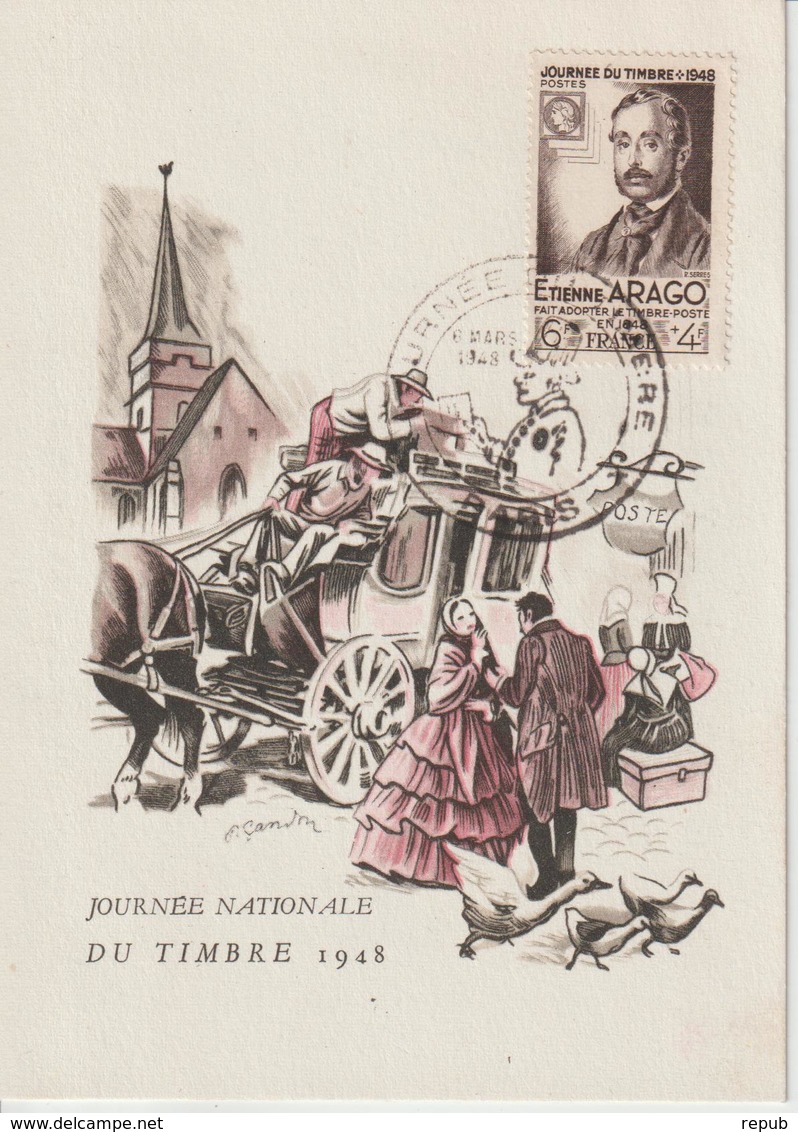 France Carte Maximum 1948 Journée Du Timbre Paris 794 - 1940-1949