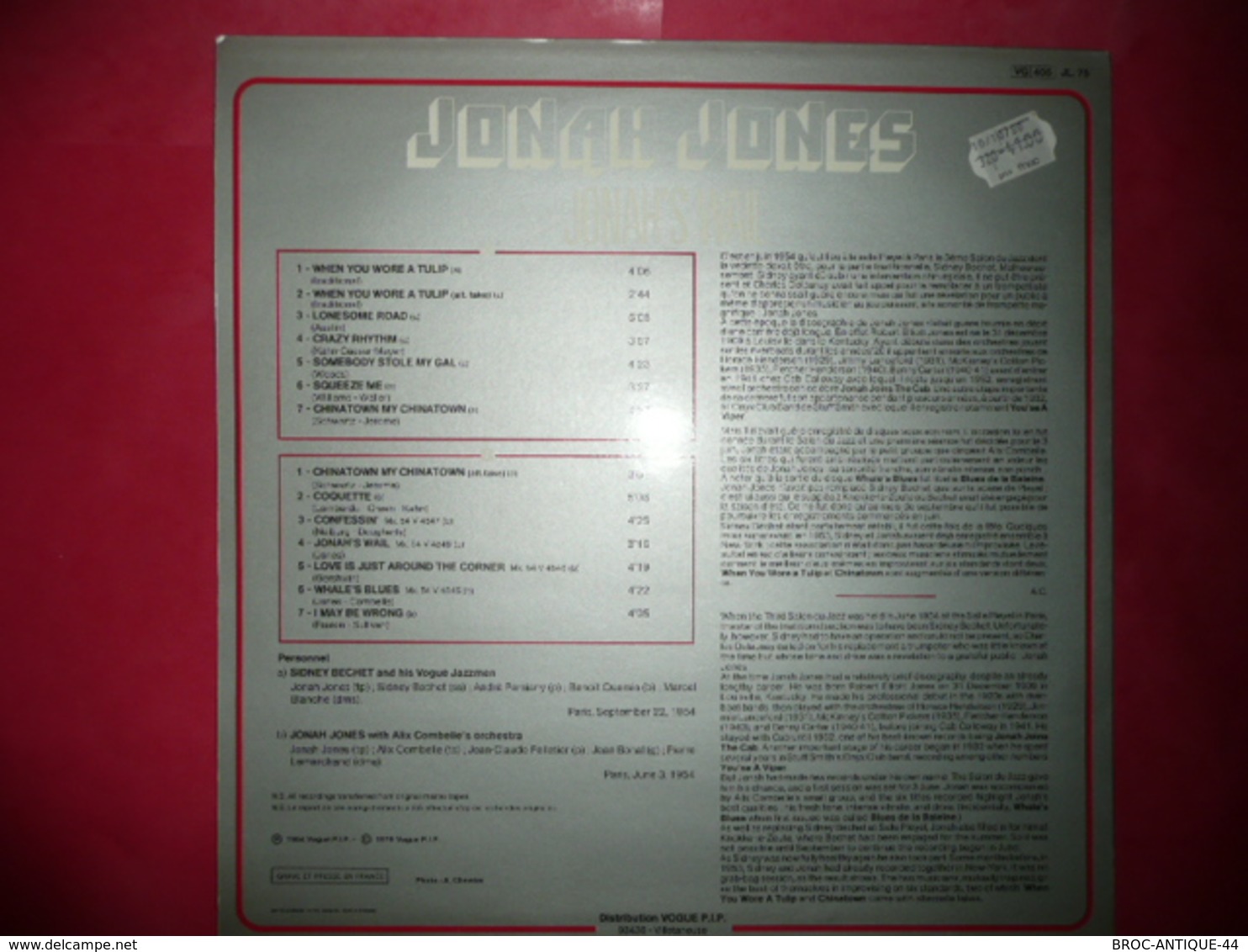 LP33 N°3959 - JONAH JONES - JONAH'S WAIL - Jazz