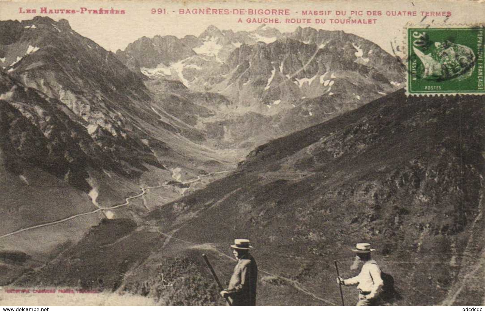 Les Hautes Pyrénées BAGNERES DE BIGORRE  Massif Du Pic Des Quatre Termes A Gauche Route Du Tourmalet Labouche RV - Bagneres De Bigorre