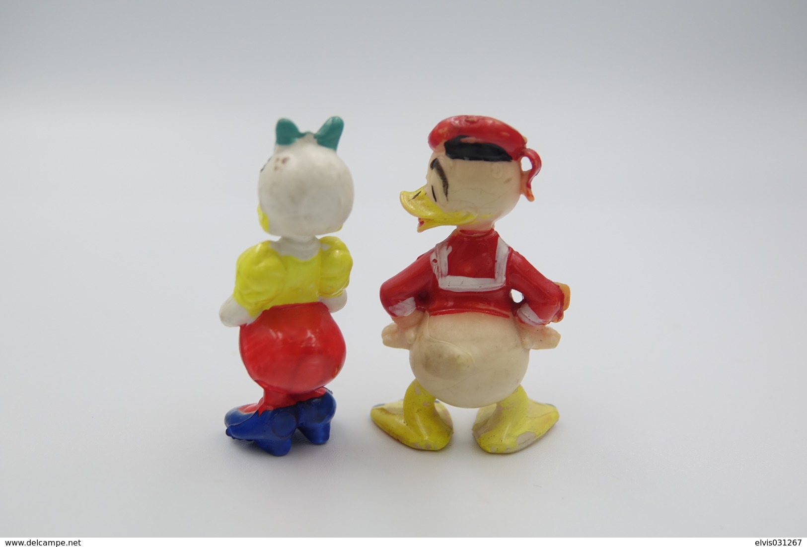 Vintage FIGURE : HEIMO Donald And Daisy Duck SET - 1960-70's - RaRe  - Figuur - Walt Disney Productions - PVC - Andere & Zonder Classificatie