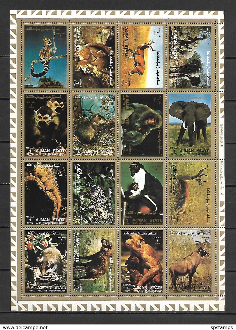 Ajman 1973 Animals - Mammals Sheetlet MNH - Otros & Sin Clasificación