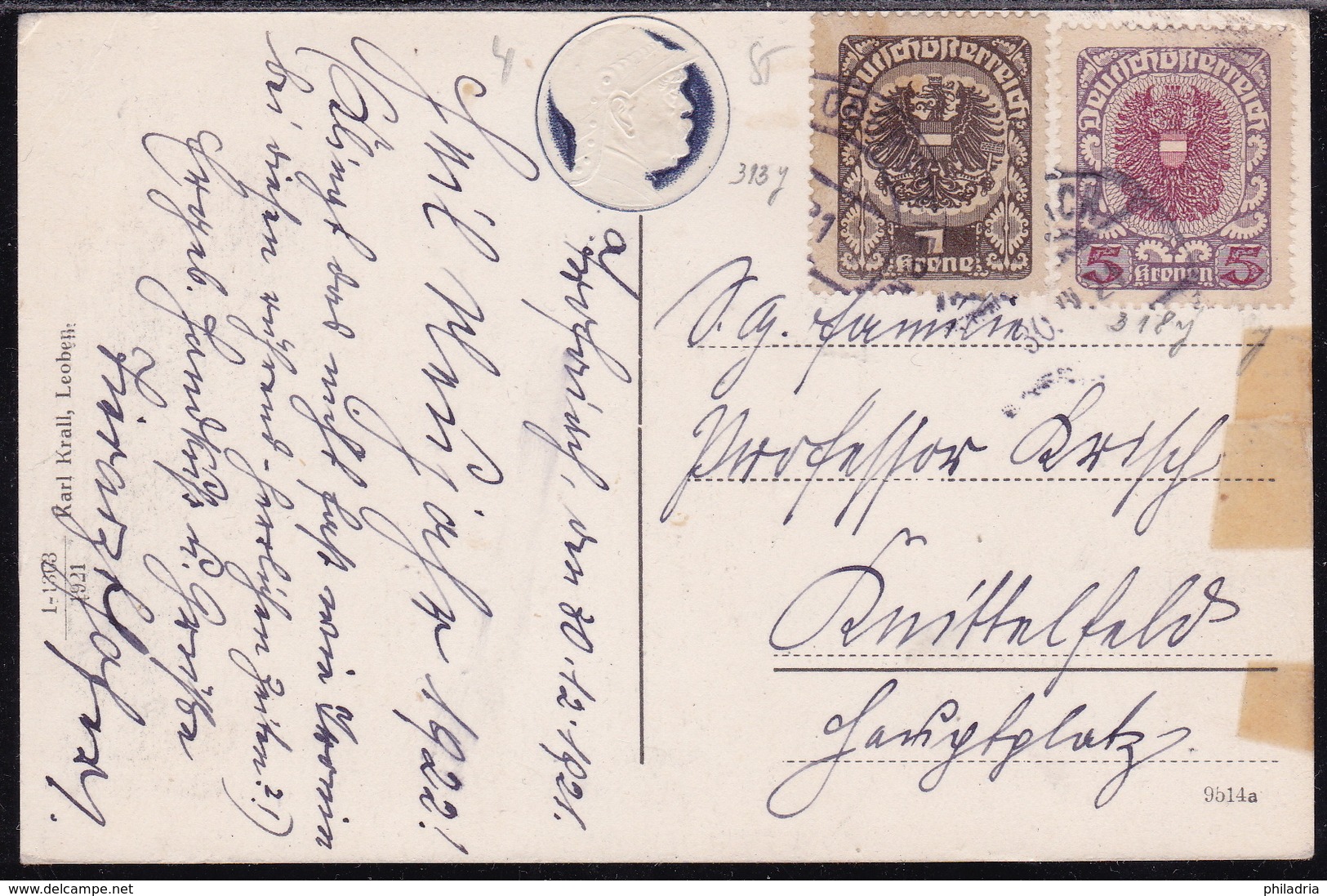 Austria, Steiermark, Trofaiach, General View, Mailed 1921, Some Imperfections, Stamp Removed - Trofaiach