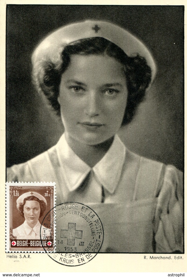 15153019 BE 19530314 Bx Croix Rouge Joséphine Charlotte CM Cob913 - 1951-1960