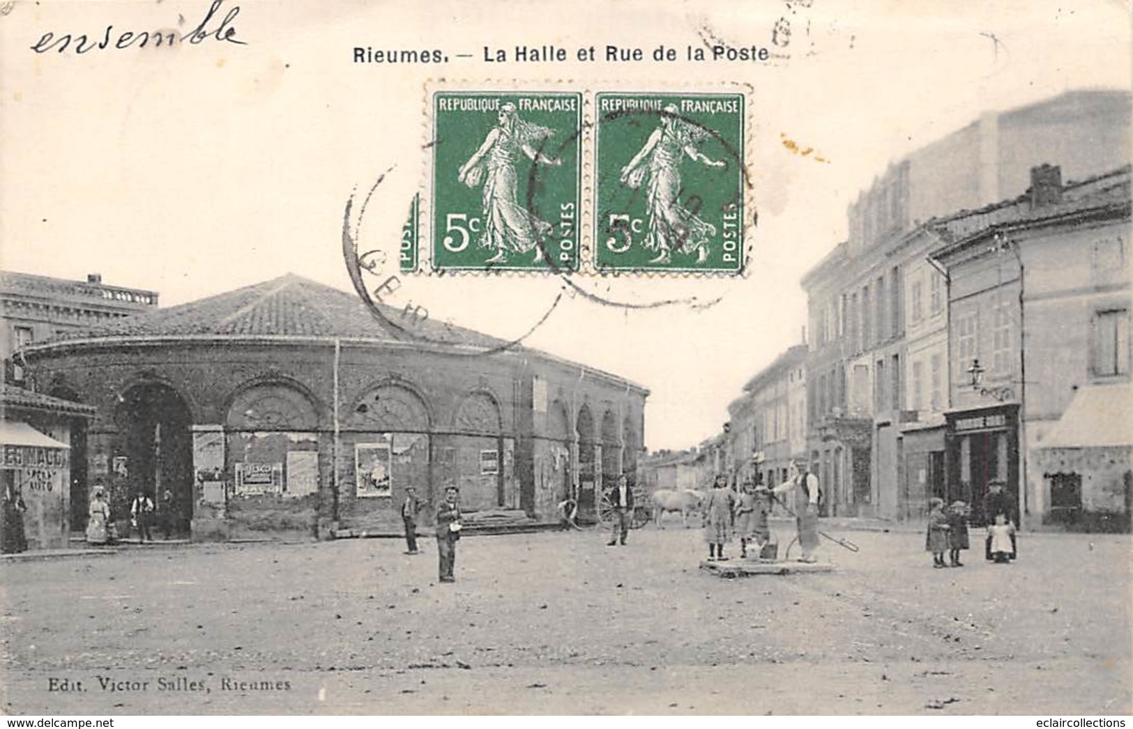 Rieumes          31             La Halle Et La Rue De La Poste      (Voir Scan) - Autres & Non Classés