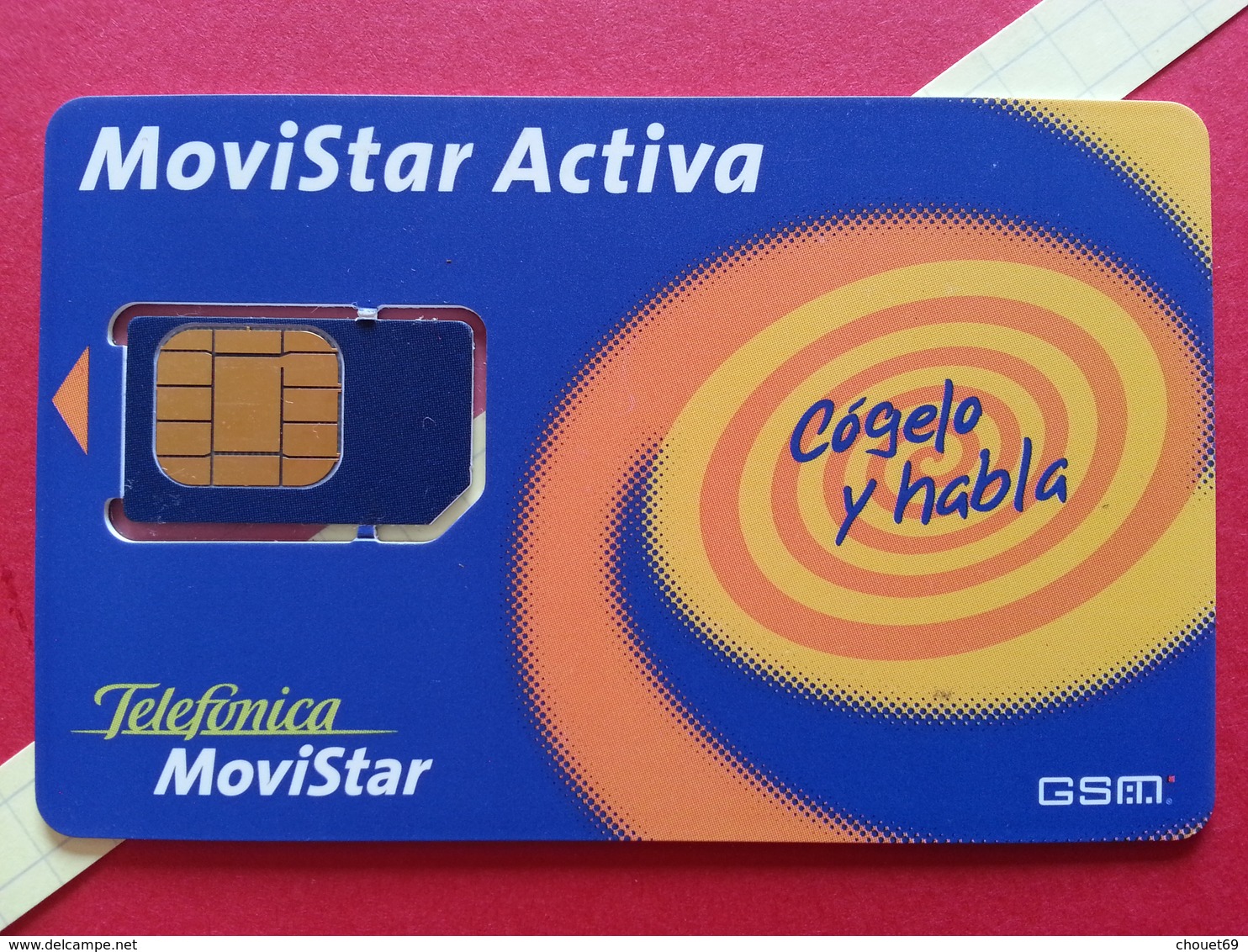 SPAIN SIM GSM Telefonica Movistar ACTIVA Real Chip Of This Card ? Cut Chip - Numbers Back USIM RARE Used (BH1219b - Telefonica