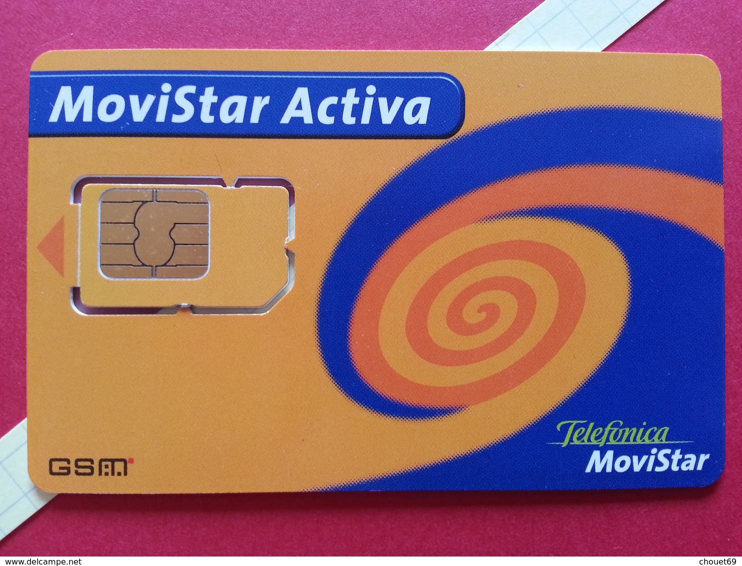 SPAIN SIM GSM Telefonica Movistar ACTIVA Orange Cut Chip 2 - Numbers Back USIM RARE Used (BH1219b - Telefonica