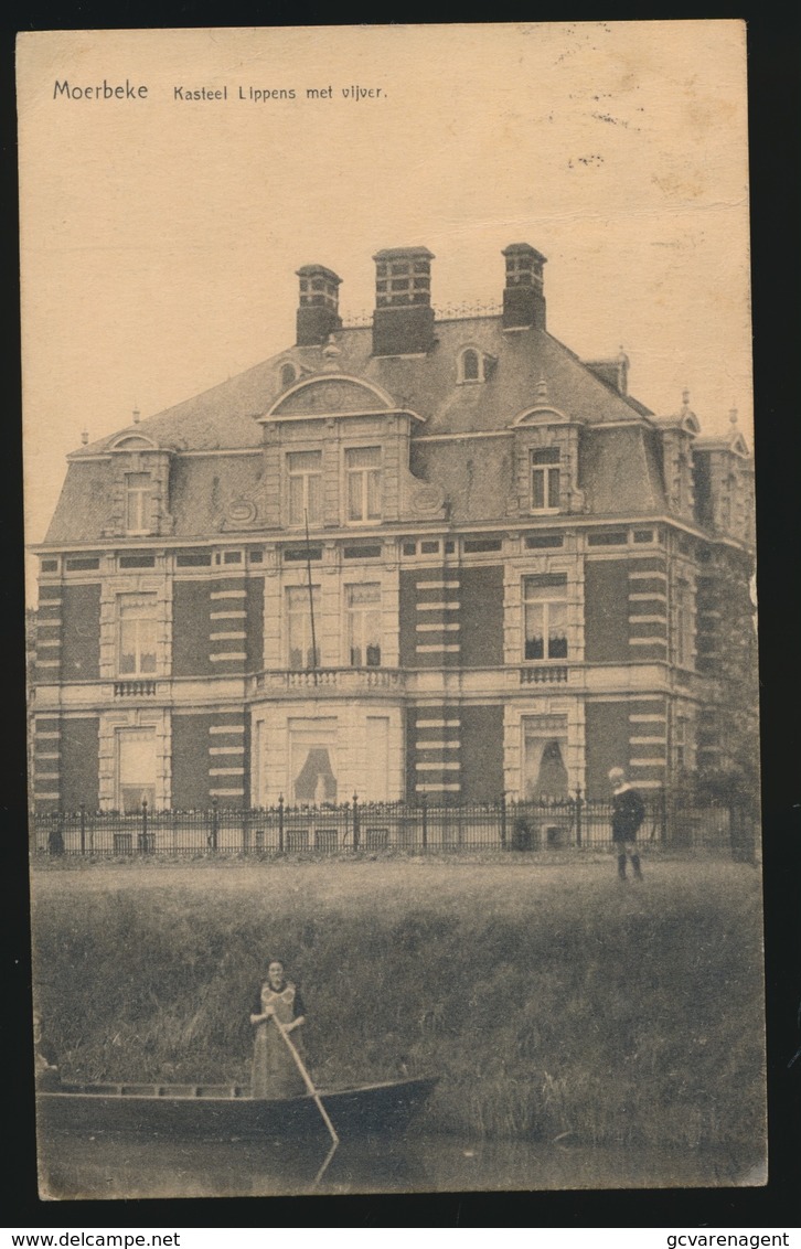 MOERBEKE  KASTEEL LIPPENS MET VIJVER - Moerbeke-Waas