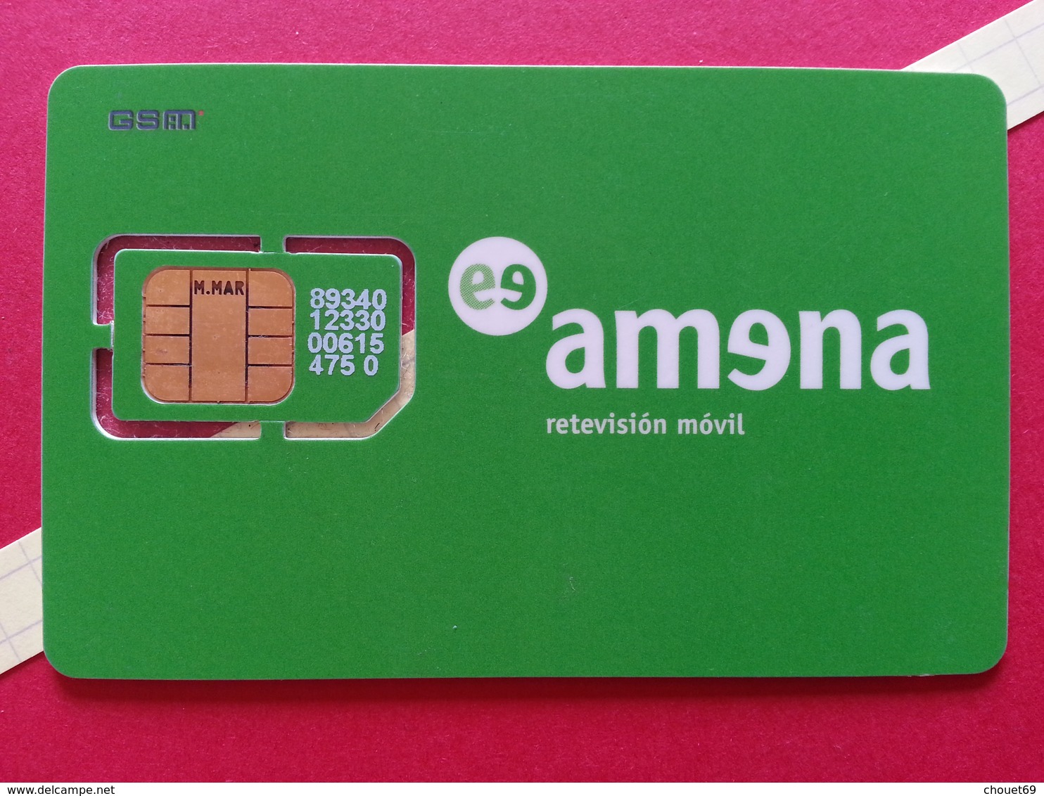 SPAIN SIM GSM Amena Auna 2 Cut Chip - Numbers Front USIM RARE Used (BH1219b - Amena - Retevision