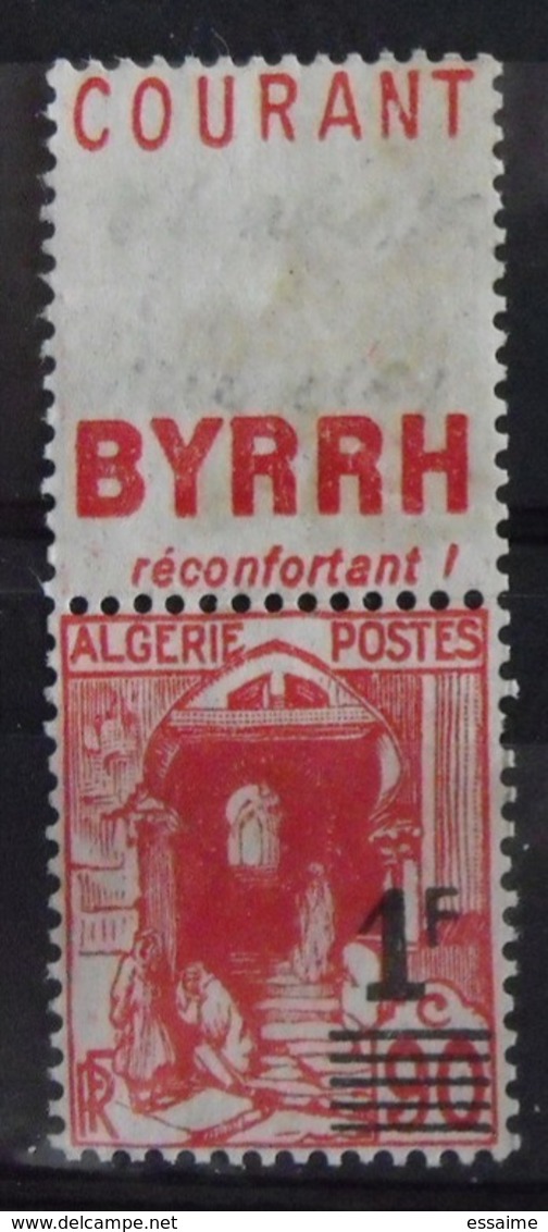 Algérie N° 158A ** (gomme Coulée) . 1F/90c. Carnet. Bande Publicitaire Publicité. Double Pub. - Ungebraucht