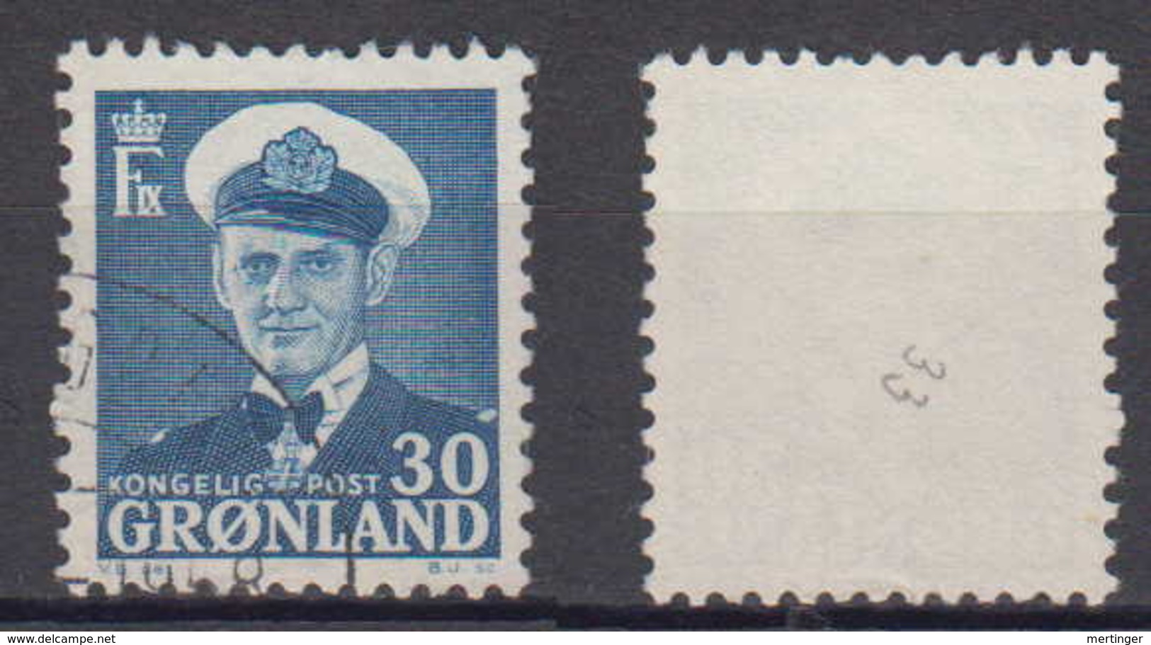 Denmark Greenland Mi# 33 Used 30 Ore Frederik IX 1953 - Used Stamps