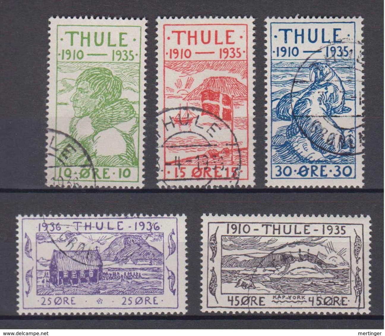 Denmark Greenland Thule Mi# 1-5 Used 1935 - Used Stamps