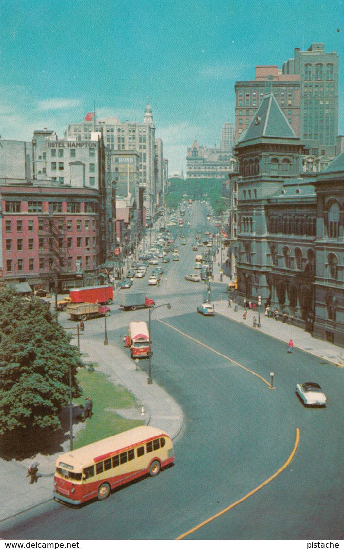 Albany New York - Capitol - State Street - Old Post Office - Bus Cars - Animated - Very Good Condition - 2 Scans - Albany