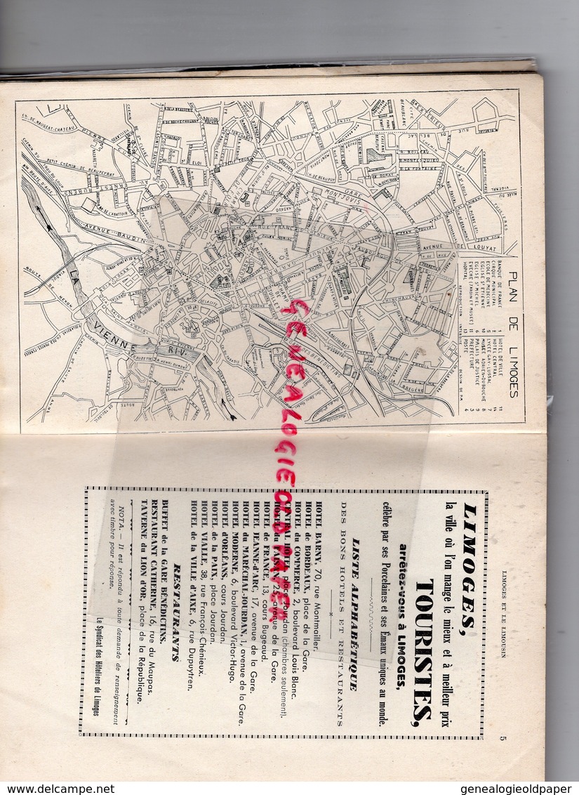 87- LIMOGES ET LE LIMOUSIN- GUIDE ILLUSTRE 1934- AVEC PHOTOS ET PLANS ET TRES NOMBREUSES PUBLICITES - Limousin