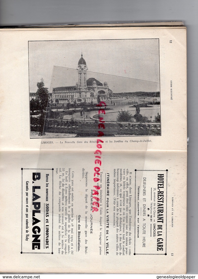 87- LIMOGES ET LE LIMOUSIN- GUIDE ILLUSTRE 1934- AVEC PHOTOS ET PLANS ET TRES NOMBREUSES PUBLICITES - Limousin