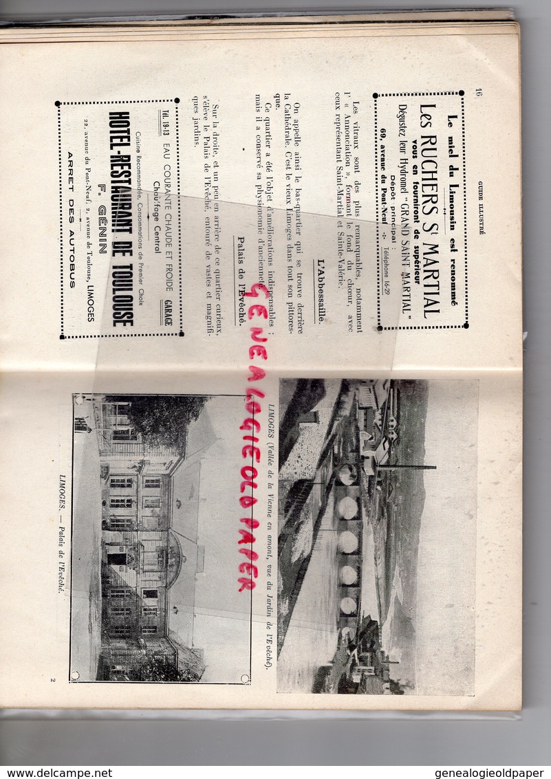 87- LIMOGES ET LE LIMOUSIN- GUIDE ILLUSTRE 1934- AVEC PHOTOS ET PLANS ET TRES NOMBREUSES PUBLICITES