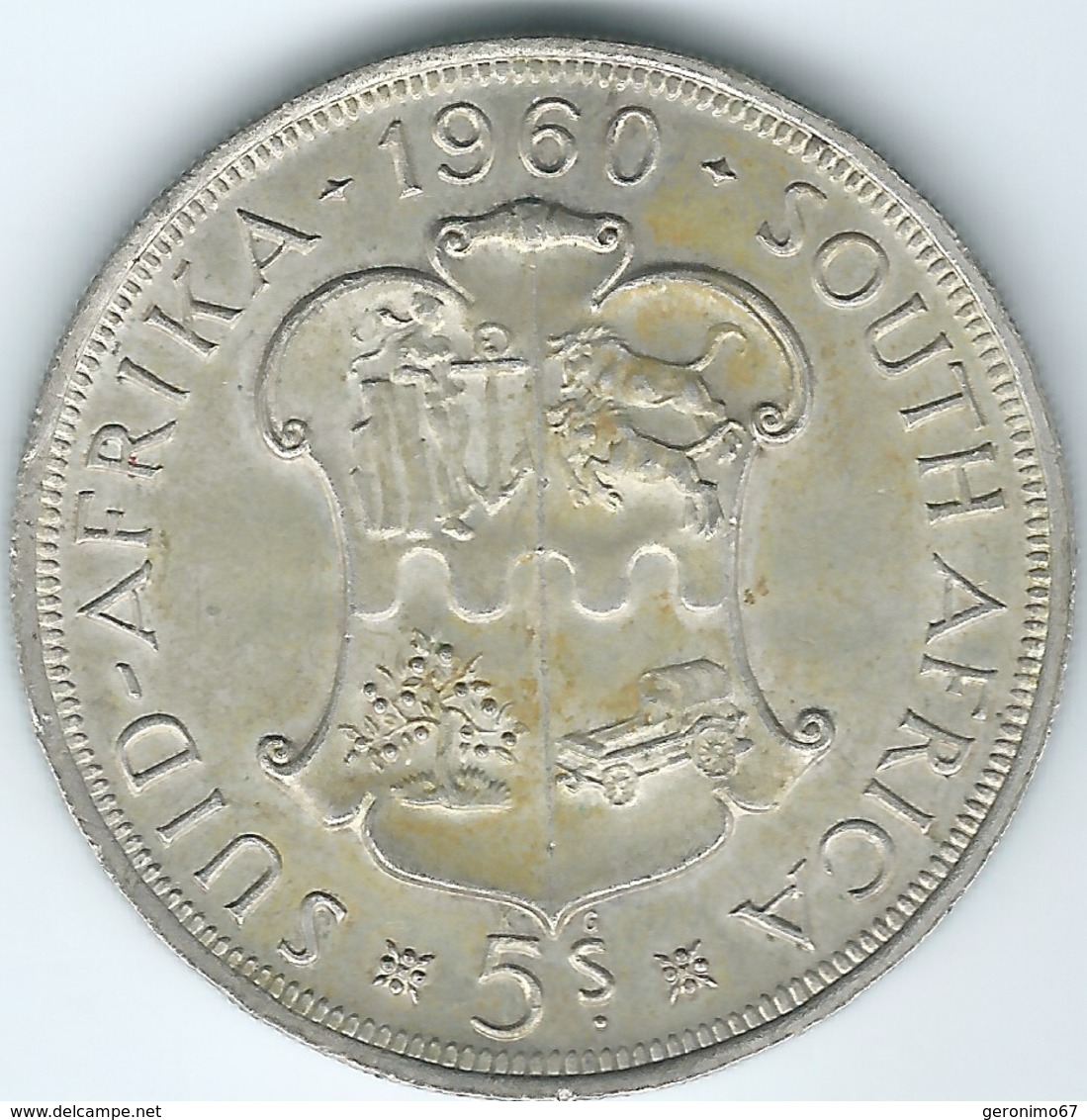 South Africa - 1960 - Elizabeth II - 5 Shillings - Union 50th Anniversary - KM55 - Sud Africa