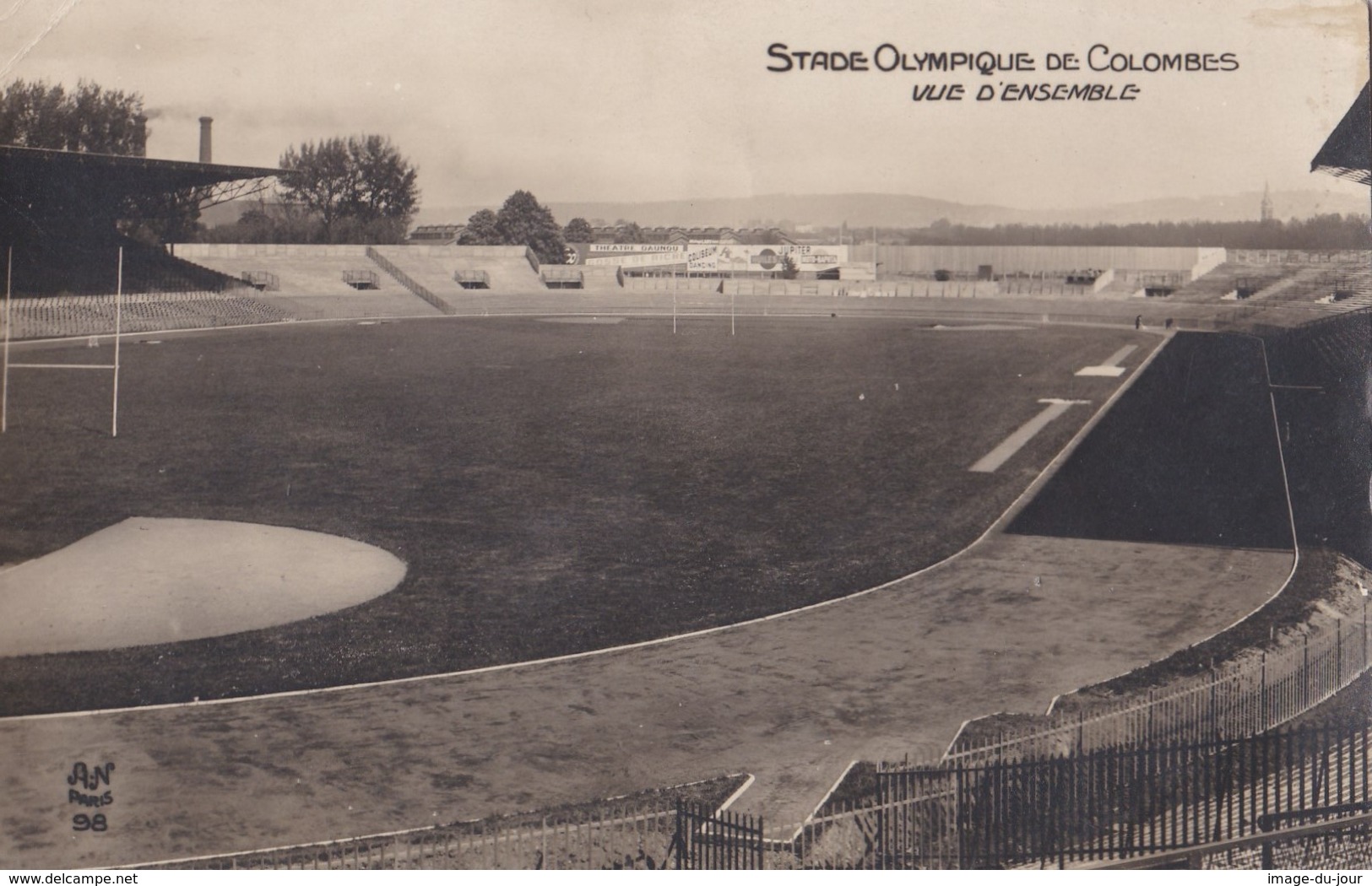 STADE OLYMPIQUE DE COLOMBES VUE D' ENSEMBLE JEUX OLYMPIQUES 1924 SIGNATURES AU VERSO A IDENTIFIER - Giochi Olimpici