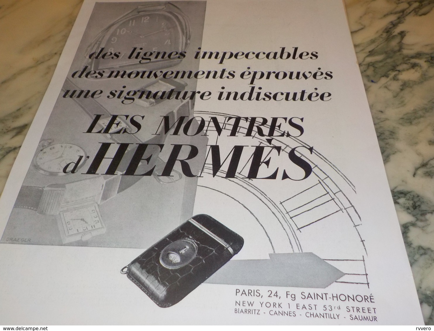 ANCIENNE  PUBLICITE MONTRES  HERMES   1931 - Autres & Non Classés