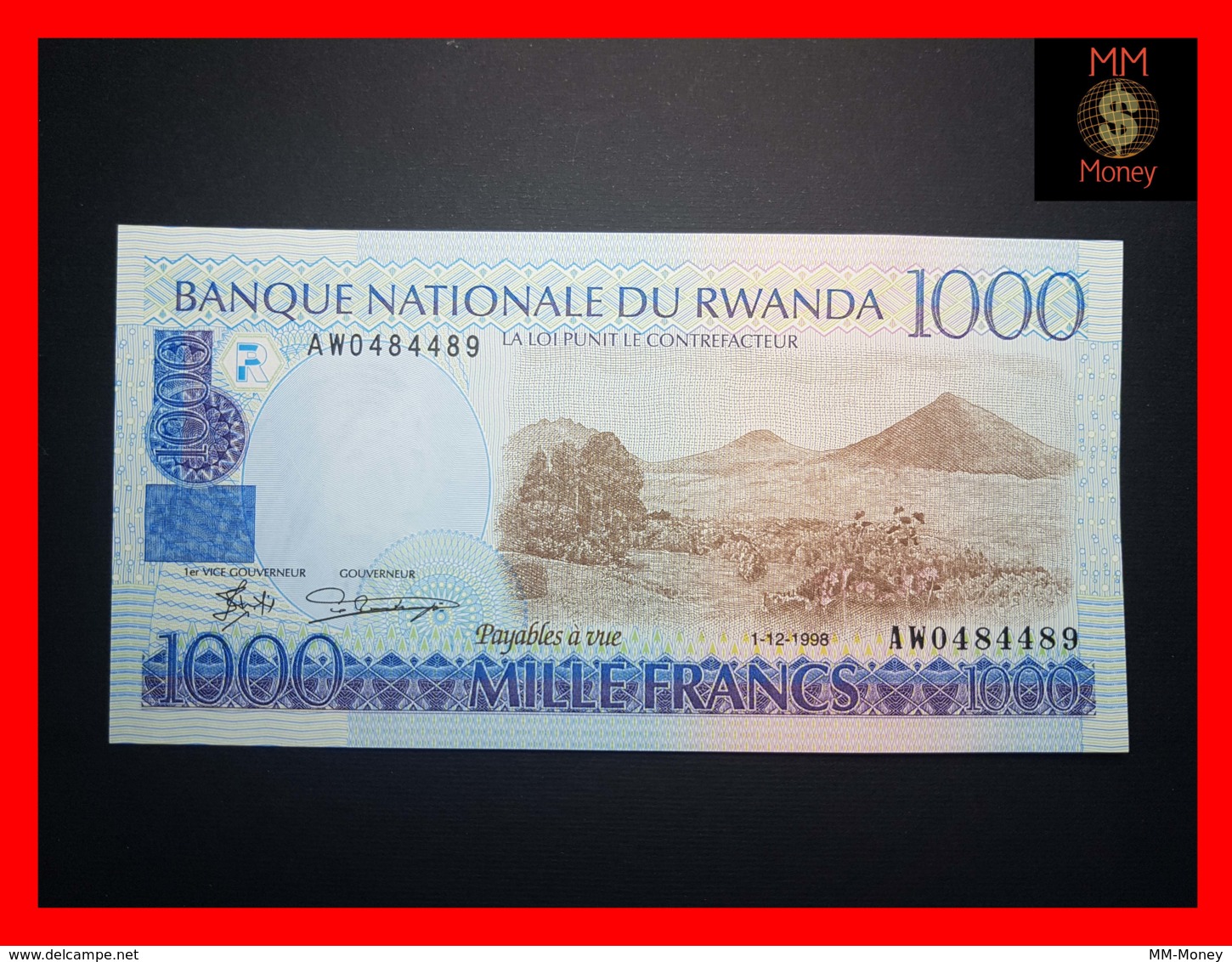 RWANDA 1.000 1000 Francs 1.12.1998  P. 27 B  UNC - Ruanda