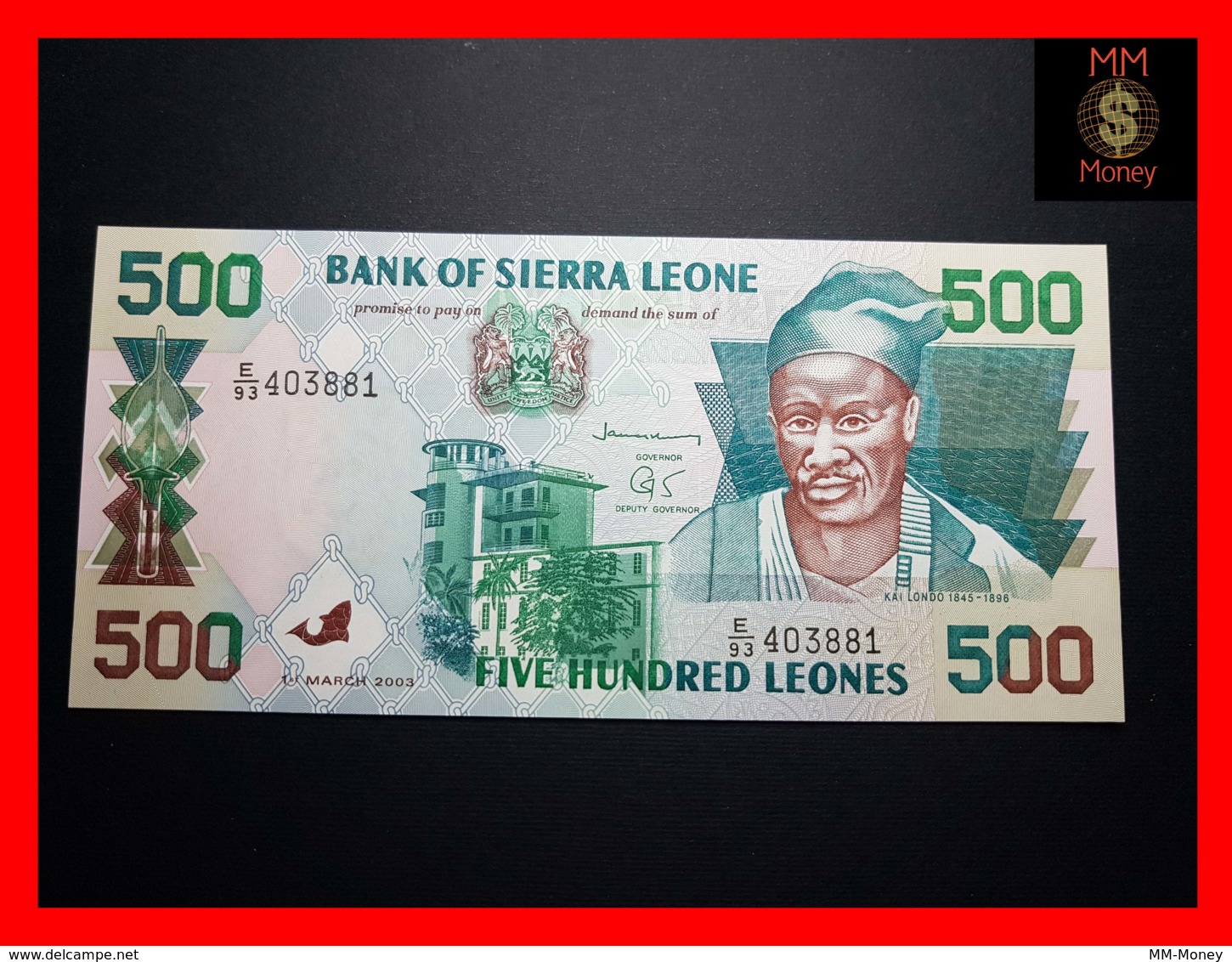 SIERRA LEONE 500 Leones 1.3.2003 P. 23 D  UNC - Sierra Leone