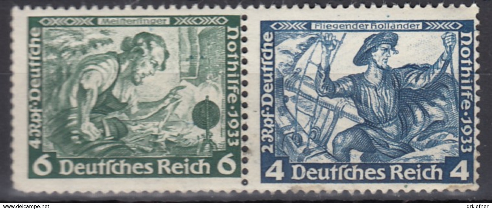 DR W 47, Postfrisch *, Nothilfe Wagner 1933 - Se-Tenant