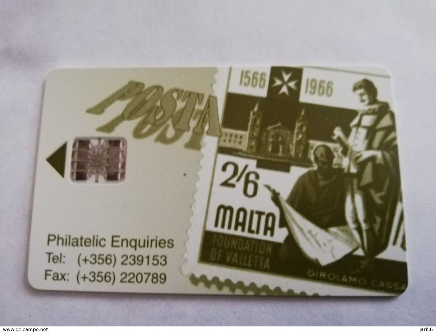 MALTA Phonecard 40 UNITS CHIPCARD    POSTA STAMP ON CARD  ** 1846 ** - Malta