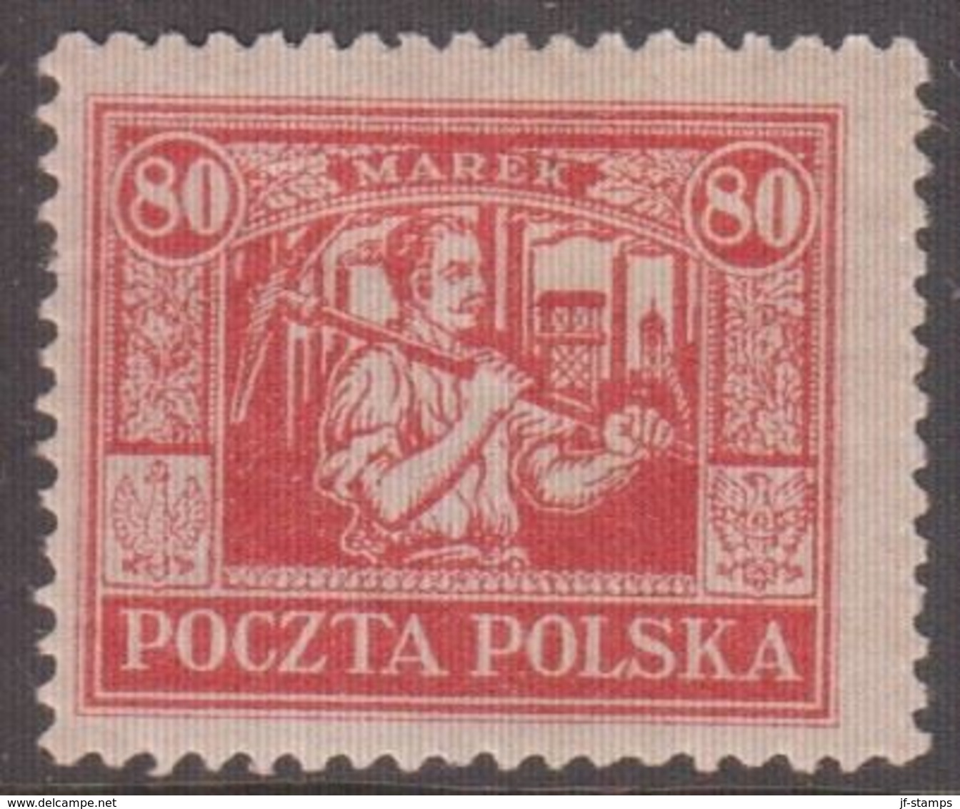 1923. Ostoberschlesien. Regular Issue 80 MAREK. Hinged. (Michel 17) - JF360696 - Silesia