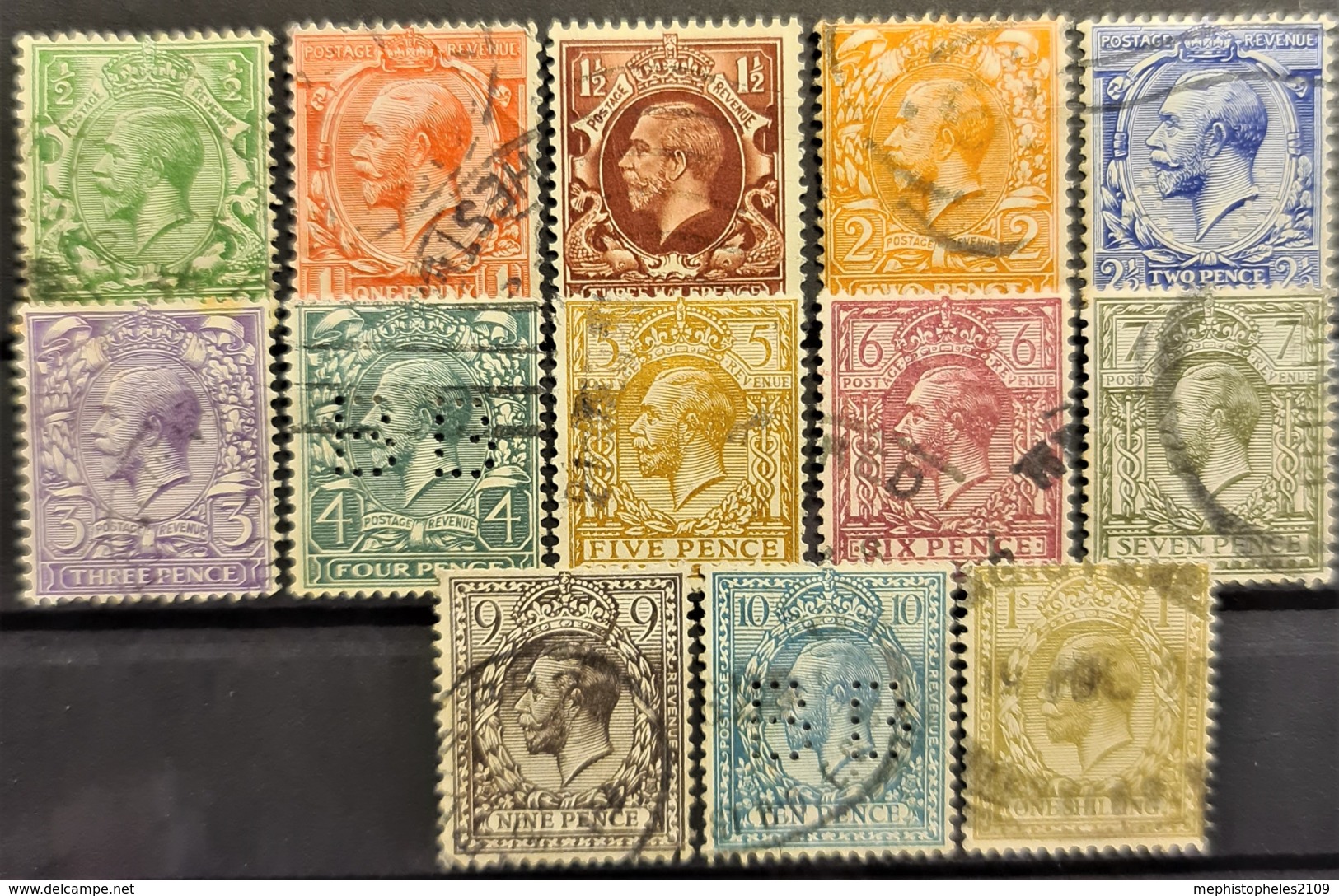 GREAT BRITAIN 1912/13 - Canceled - Sc# 159, 160, 161, 162, 163, 164, 165, 166, 167, 168, 170, 171, 172 - Oblitérés