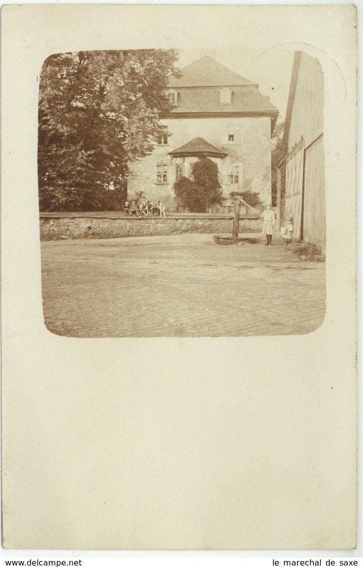 Foto Ansichtskarte Feilitzsch Hof Oberfranken 1910 Hausansicht Mit Personen U. Brunnen - Hof