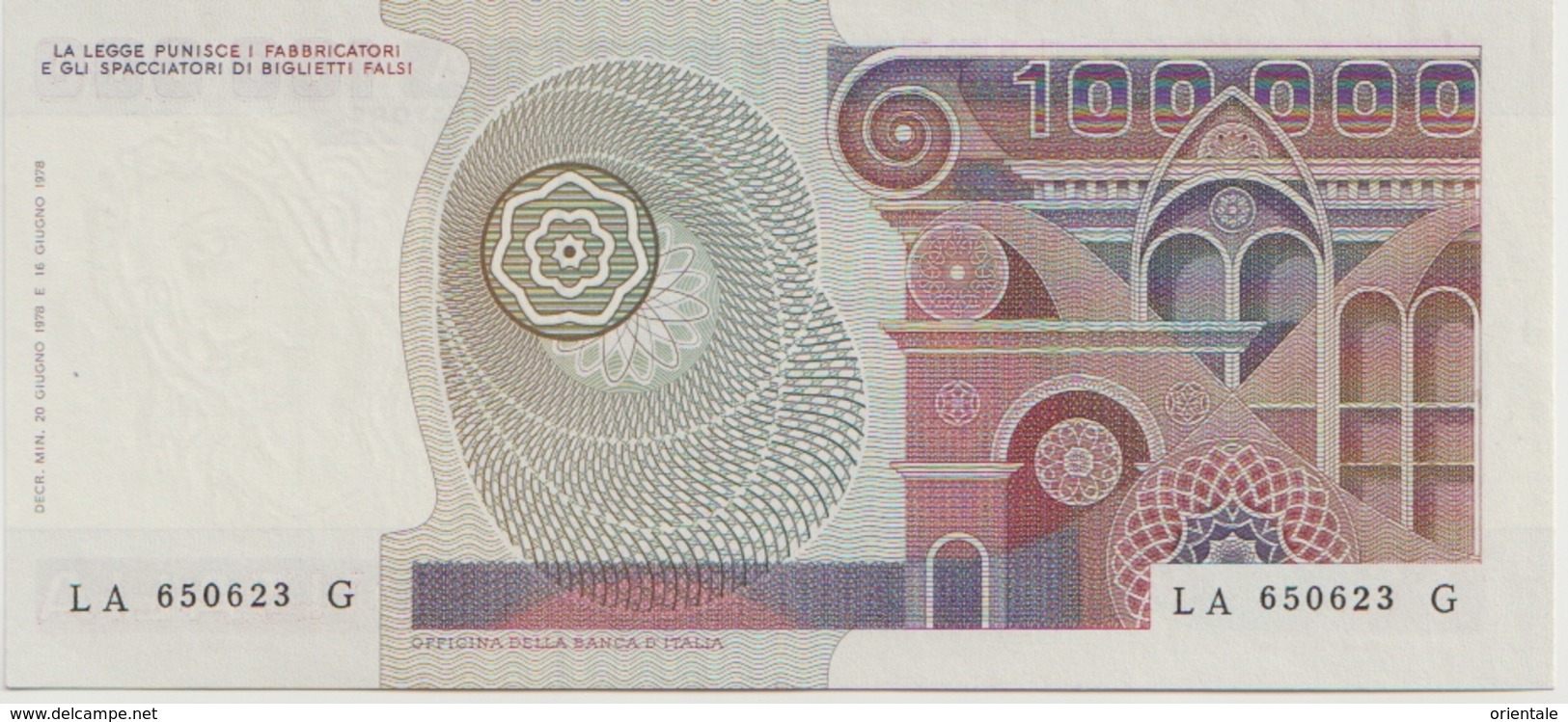 ITALY P. 108a 100000 L 1978 AUNC - 100.000 Lire