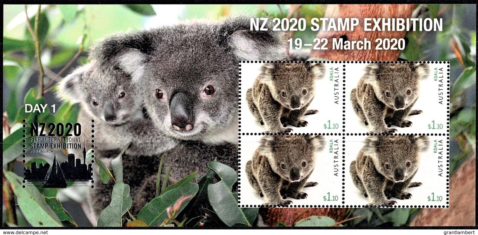 Australia 2020 NZ Show - Wildlife - Day 1 Koala Minisheet MNH - Ungebraucht