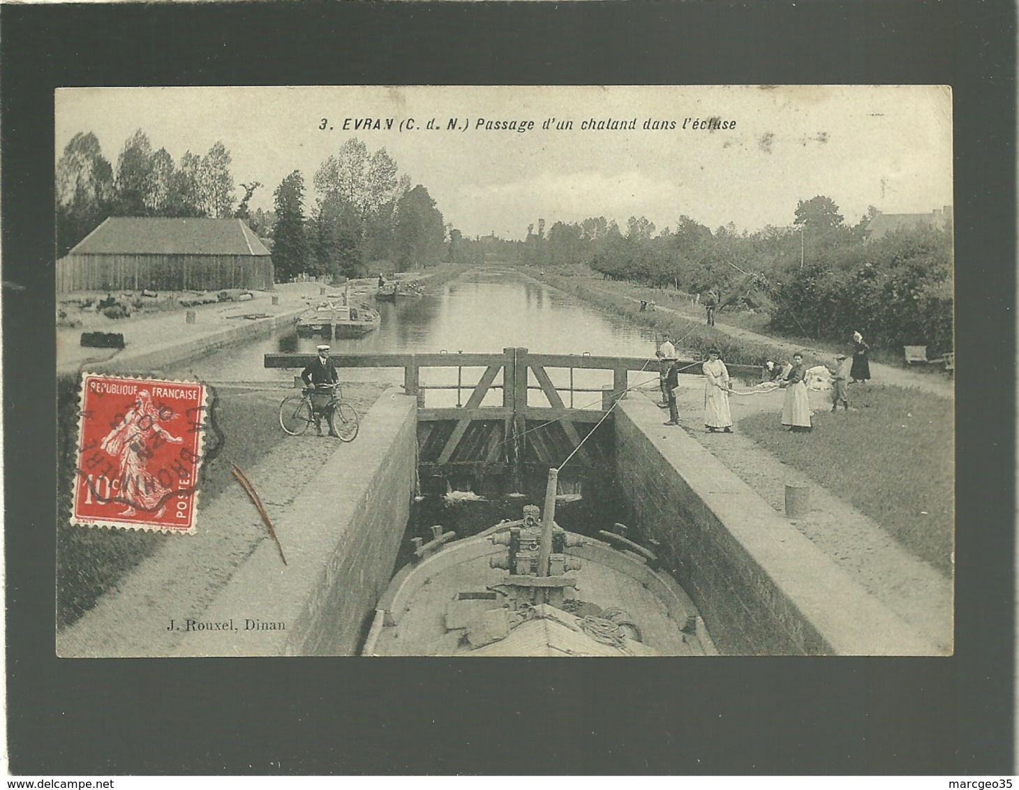 22 évran Passage D'un Chaland Dans L'écluse édit. Rouxel N° 3 Animée Péniche Canal D'ille Et Rance - Evran