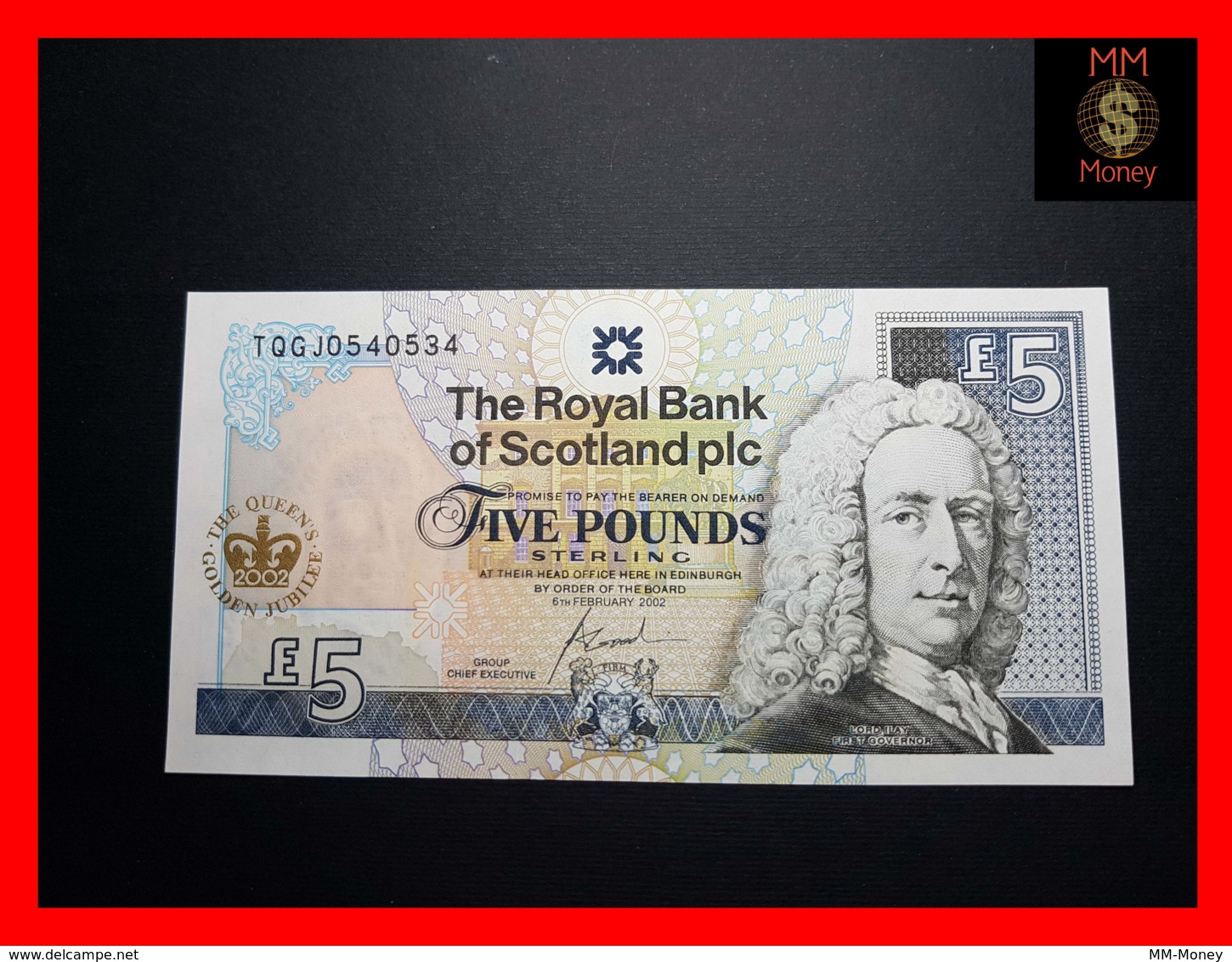 SCOTLAND 5 £ 6.2.2002  P. 362 *COMMEMORATIVE*  *QEII Golden Jubilee 1952 - 2002*   RBS  UNC - 5 Pounds