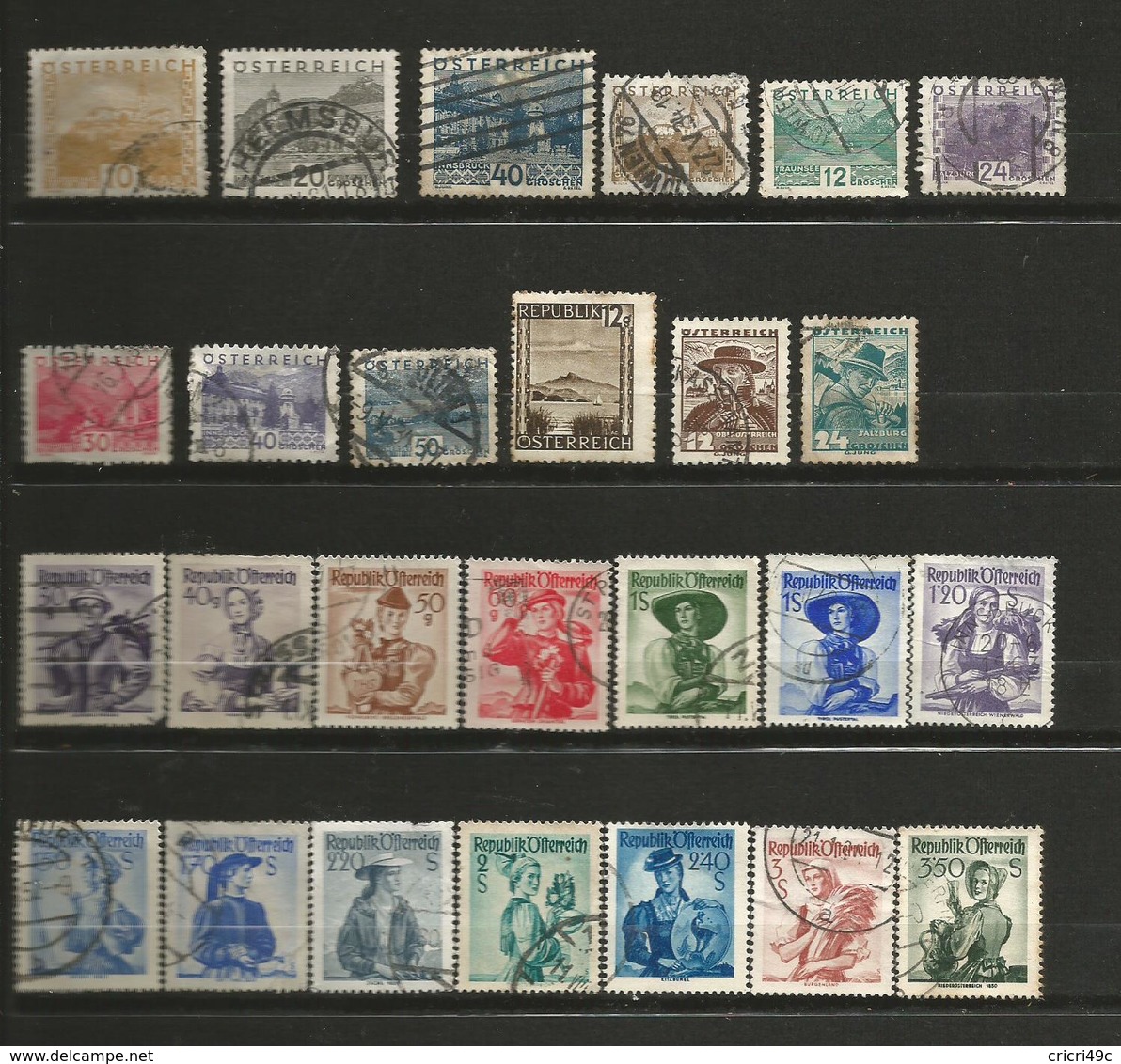 Autriche 1 Lot De 26 Timbres Oblitérés - Collezioni (senza Album)