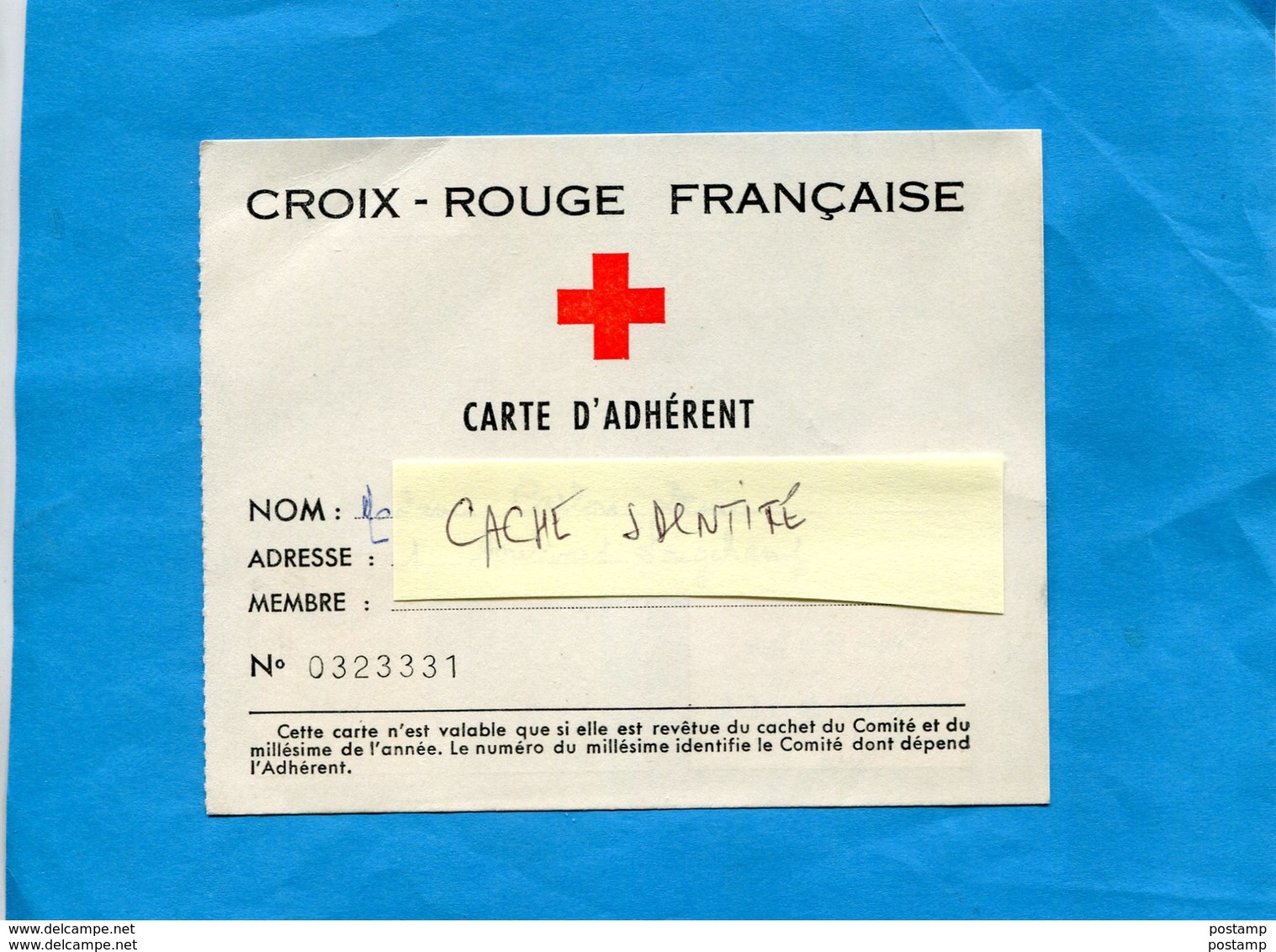 Croix Rouge -Carte D'adhérent Vignette 1970 Cachet- + Vignette Ligue Des Stés Croix Rouge 00.5 - Rode Kruis