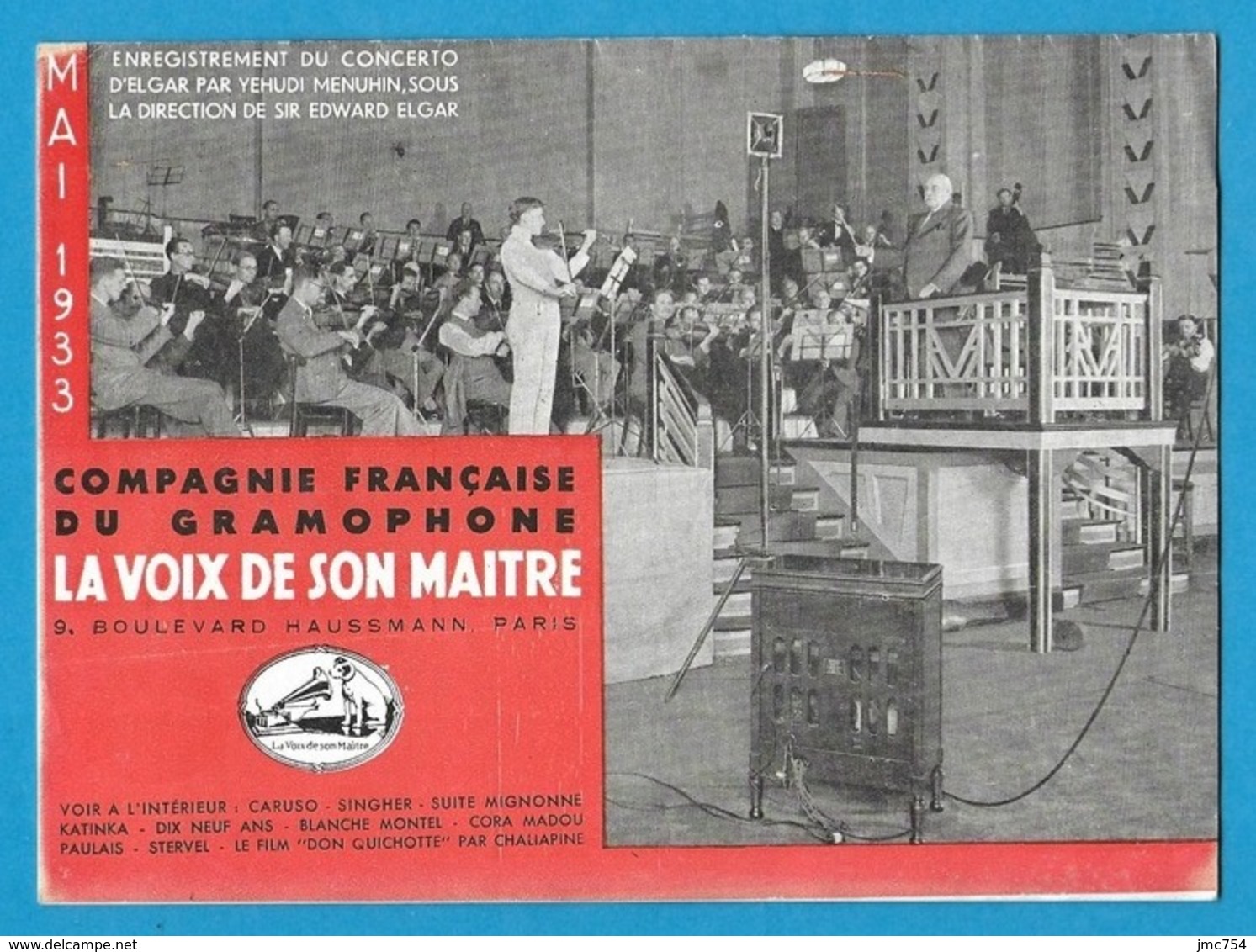 Musique. Catalogue Illustré Des Disques  LA VOIX DE SON MAITRE  1933. - Otros & Sin Clasificación