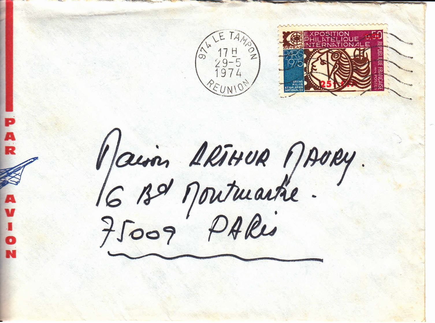 FRANCE-REUNION - 1974 - Lettre De Le Tampon Pour Paris - Briefe U. Dokumente