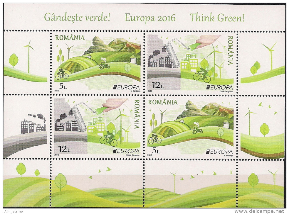 2016 Rumänien  Romania   Mi.  Bl 666 I **MNH  Europa - 2016