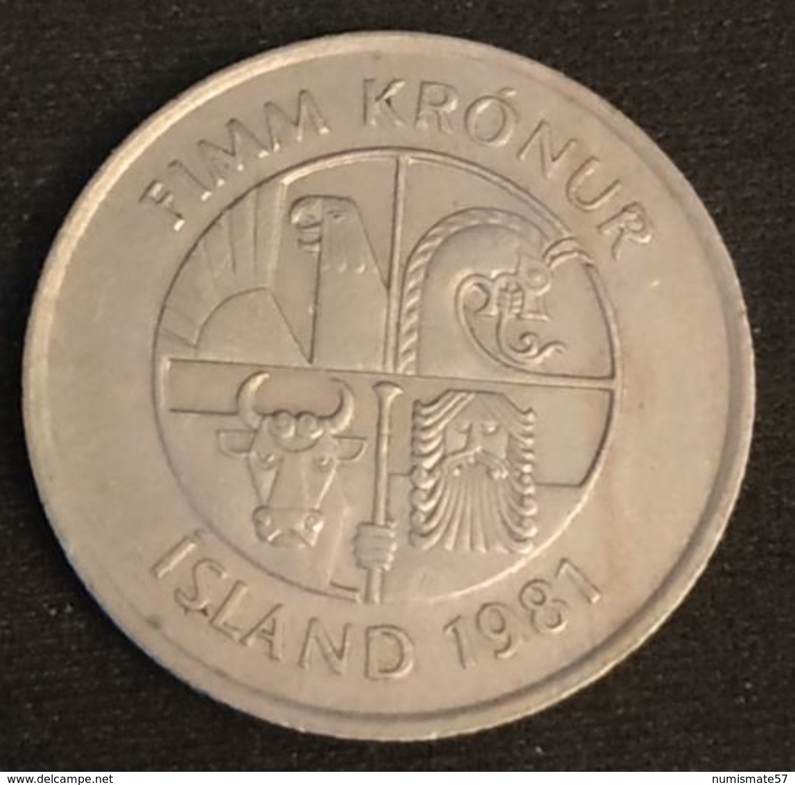 ISLANDE - ICELAND - 5 KRONUR 1981 - KM 28 - ISLAND - Dauphin - IJsland