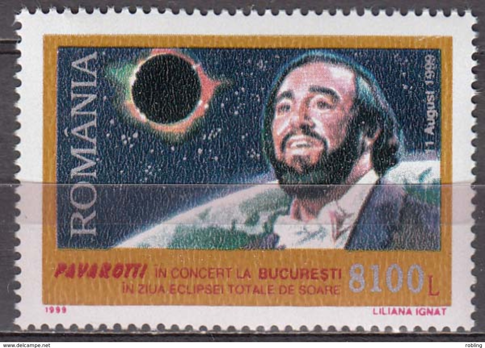 Romania  1999 Luciano Pavarotti  Michel 5425  MNH 27462 - Muziek