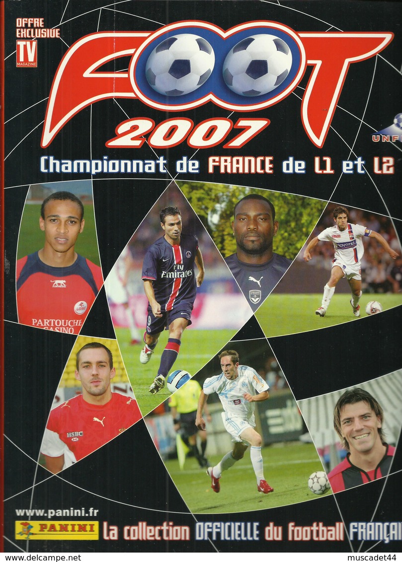 ALBUM  PANINI FOOT 2007 CHAMPIONNAT FRANCE DE L1 ET L2 - French Edition