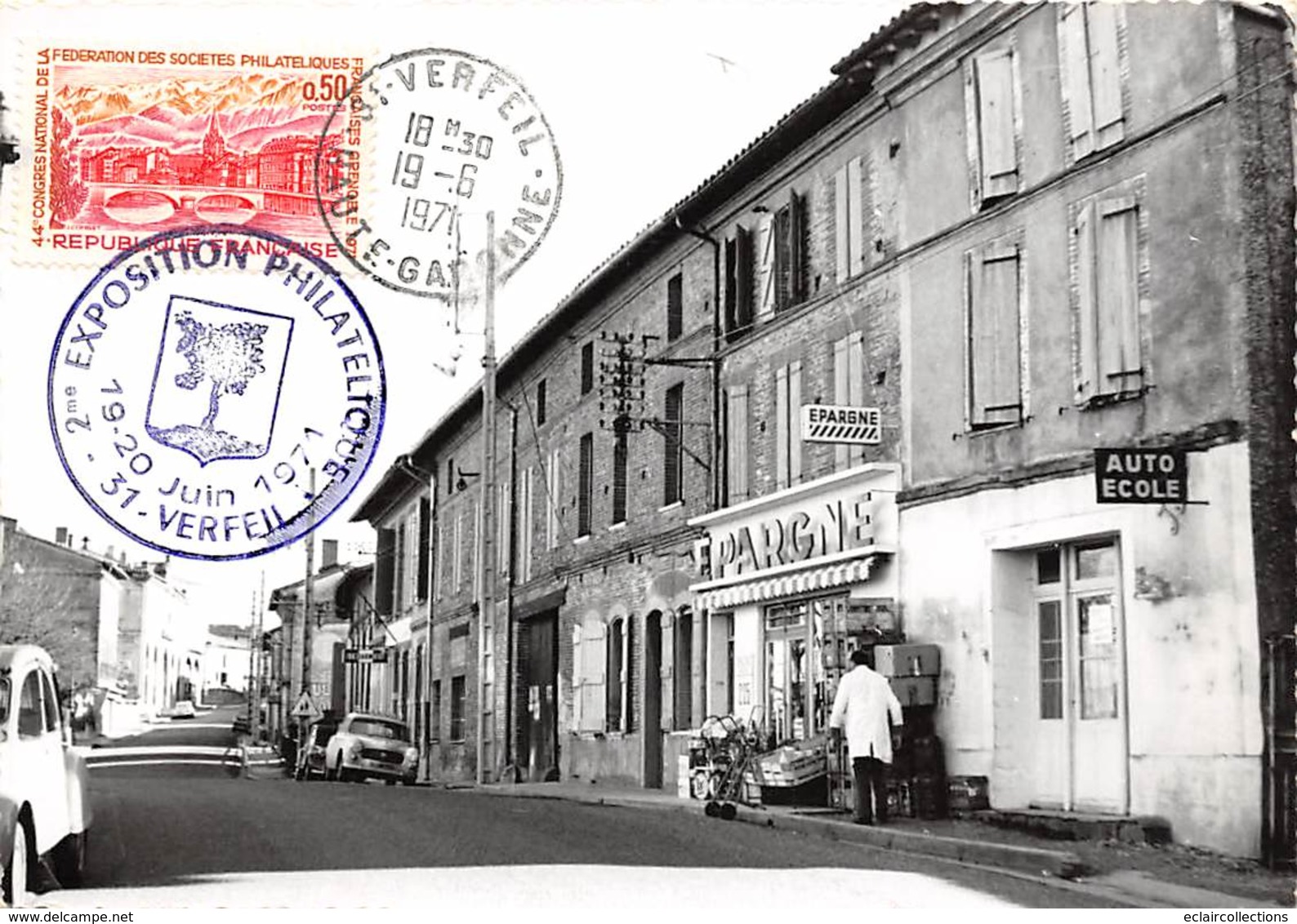 Verfeil    31   Sur Carte Postale.Avenue De Toulouse  Epicerie Epargne Oblitération Expo Philatel. 1972     (Voir Scan) - Verfeil
