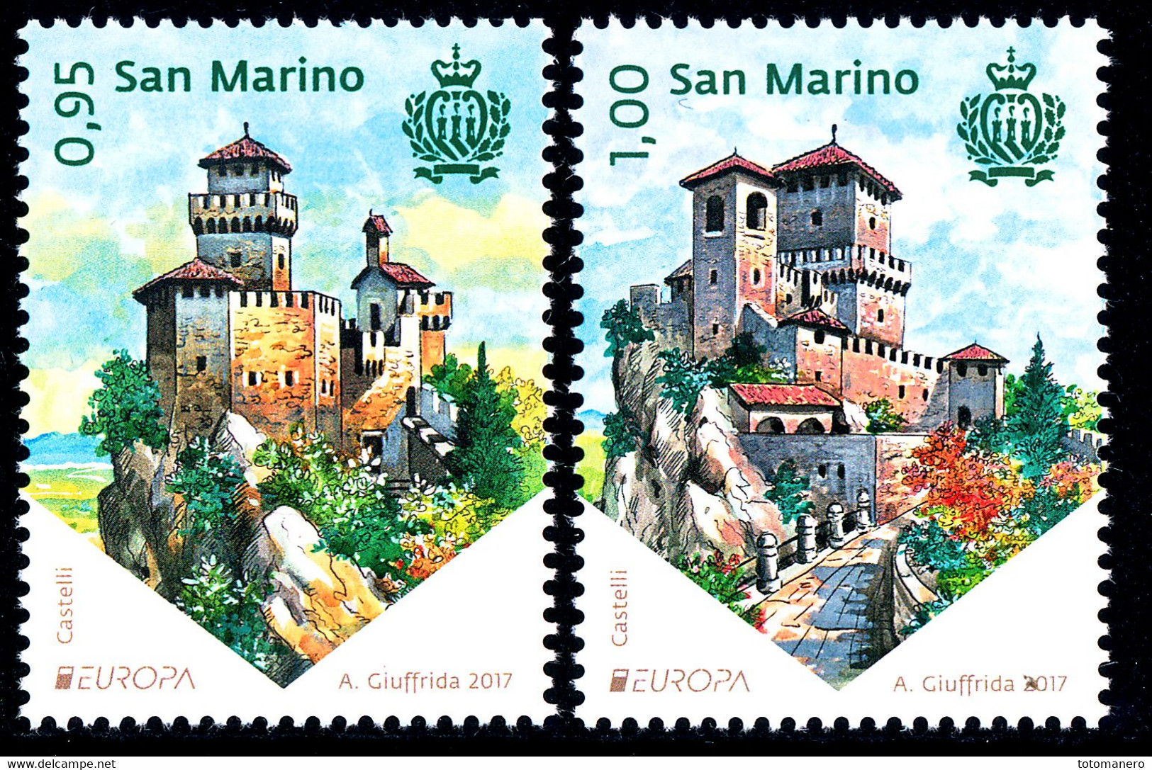 SAN MARINO EUROPA 2017 "Castles" Set Of 2v** - 2017